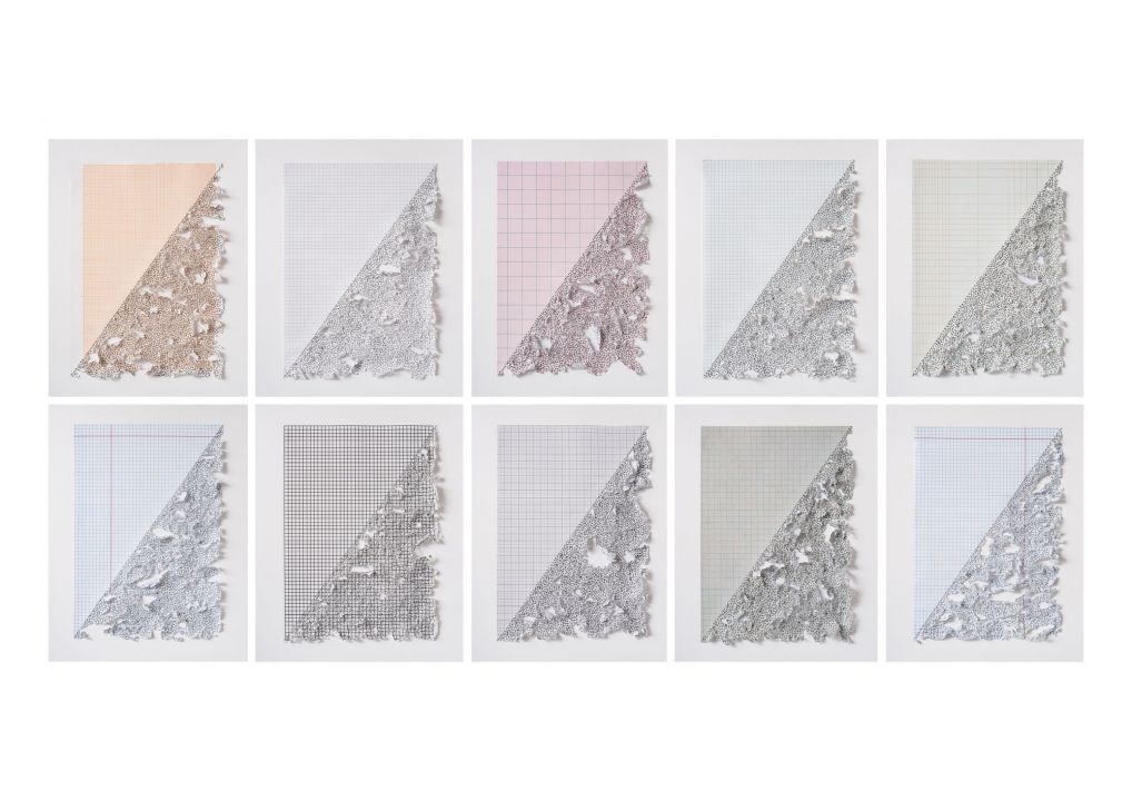 Martin Bruno Schmid, Bleistiftspitze in Papier (X)