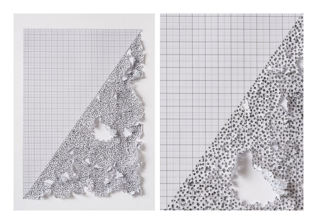 Martin Bruno Schmid, Bleistiftspitze in Papier (X)