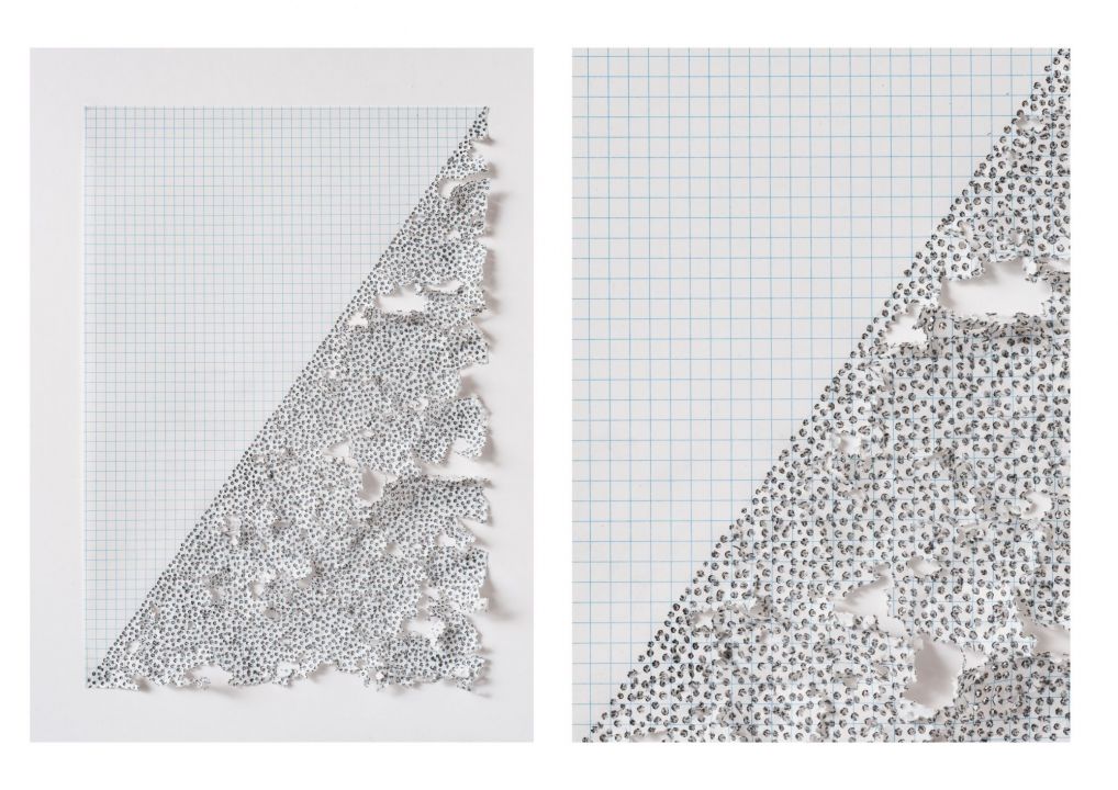 Martin Bruno Schmid, Bleistiftspitze in Papier (X)