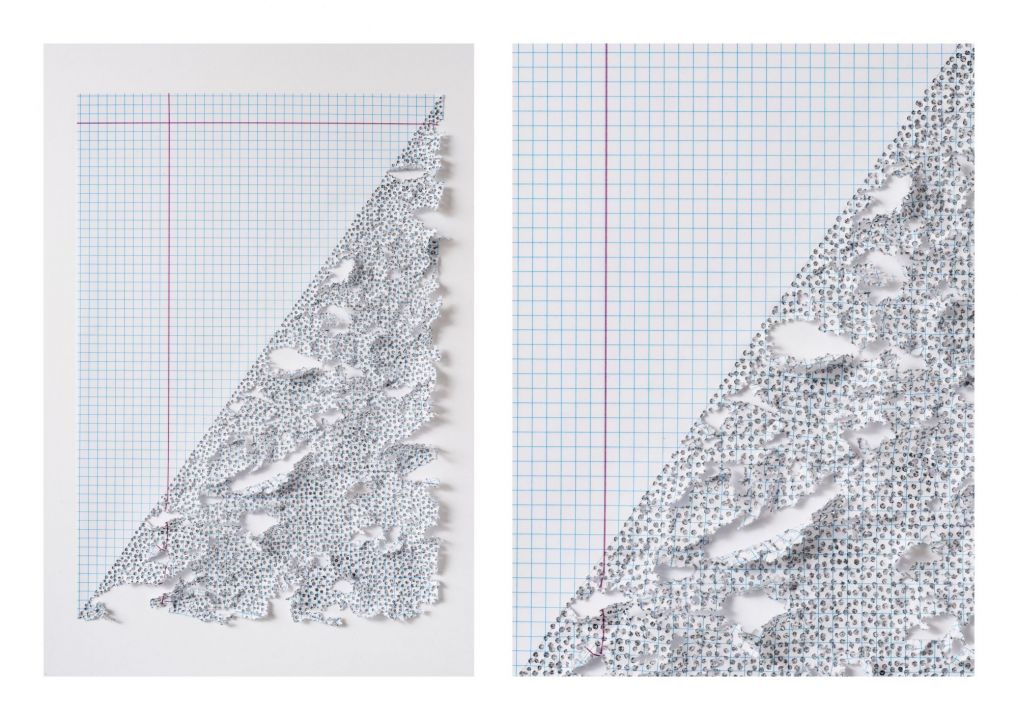 Martin Bruno Schmid, Bleistiftspitze in Papier (X)