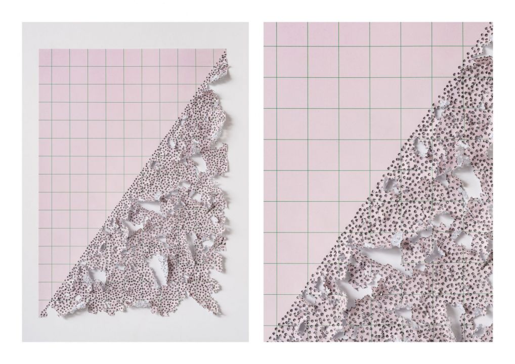 Martin Bruno Schmid, Bleistiftspitze in Papier (X)